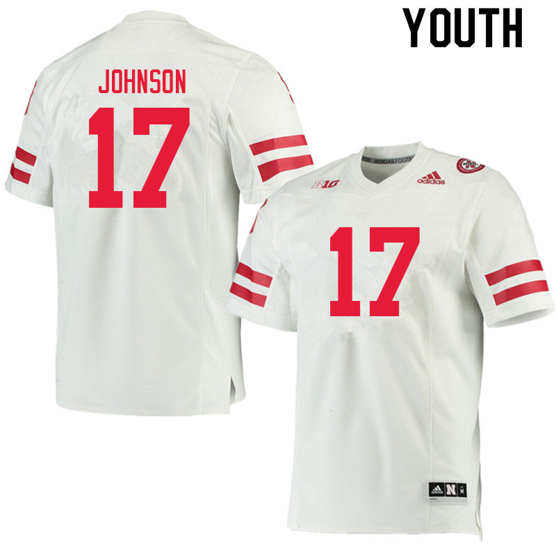 Youth #17 Tyreke Johnson Nebraska Cornhuskers College Football Jerseys Sale-White - Click Image to Close